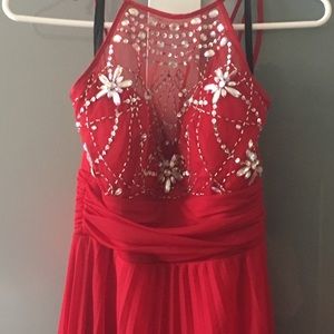 Red High Neck Prom or Pageant dress/gown size 1/2